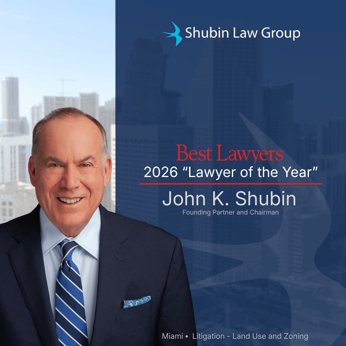 John Shubin Named Best Lawyers "Lawyer of the Year"_graphic