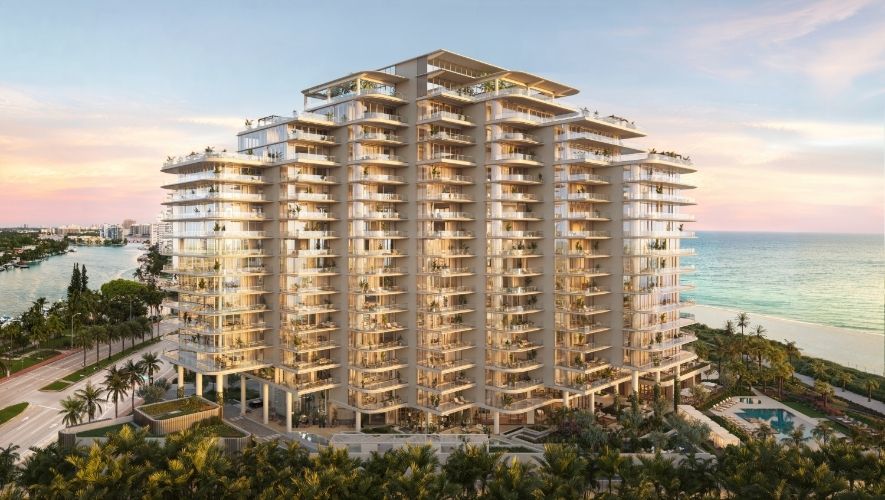 Rendering of beachfront Miami Beach Condominium